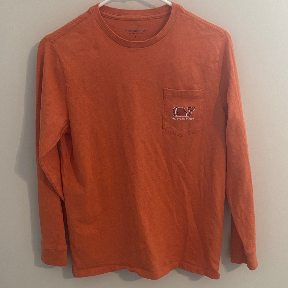 Vineyard Vines Bright Orange Long Sleeve Tee, Youth L